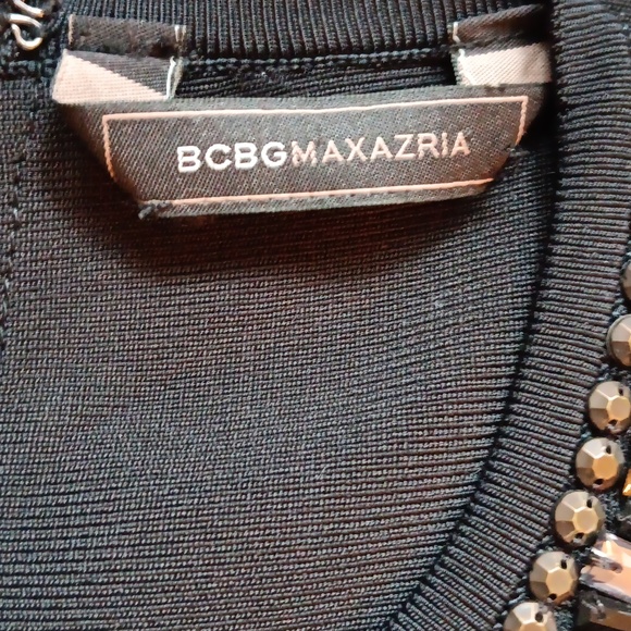 BCBGMAXAZRIA BLACK KAYLEN EMBELLISHED DRESS - Picture 7 of 7